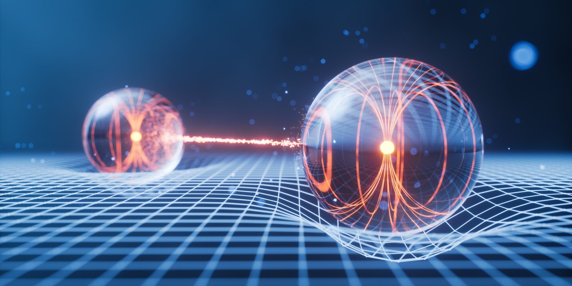 Physics quantum and quantum entanglement, 3d rendering. 3D illustration.