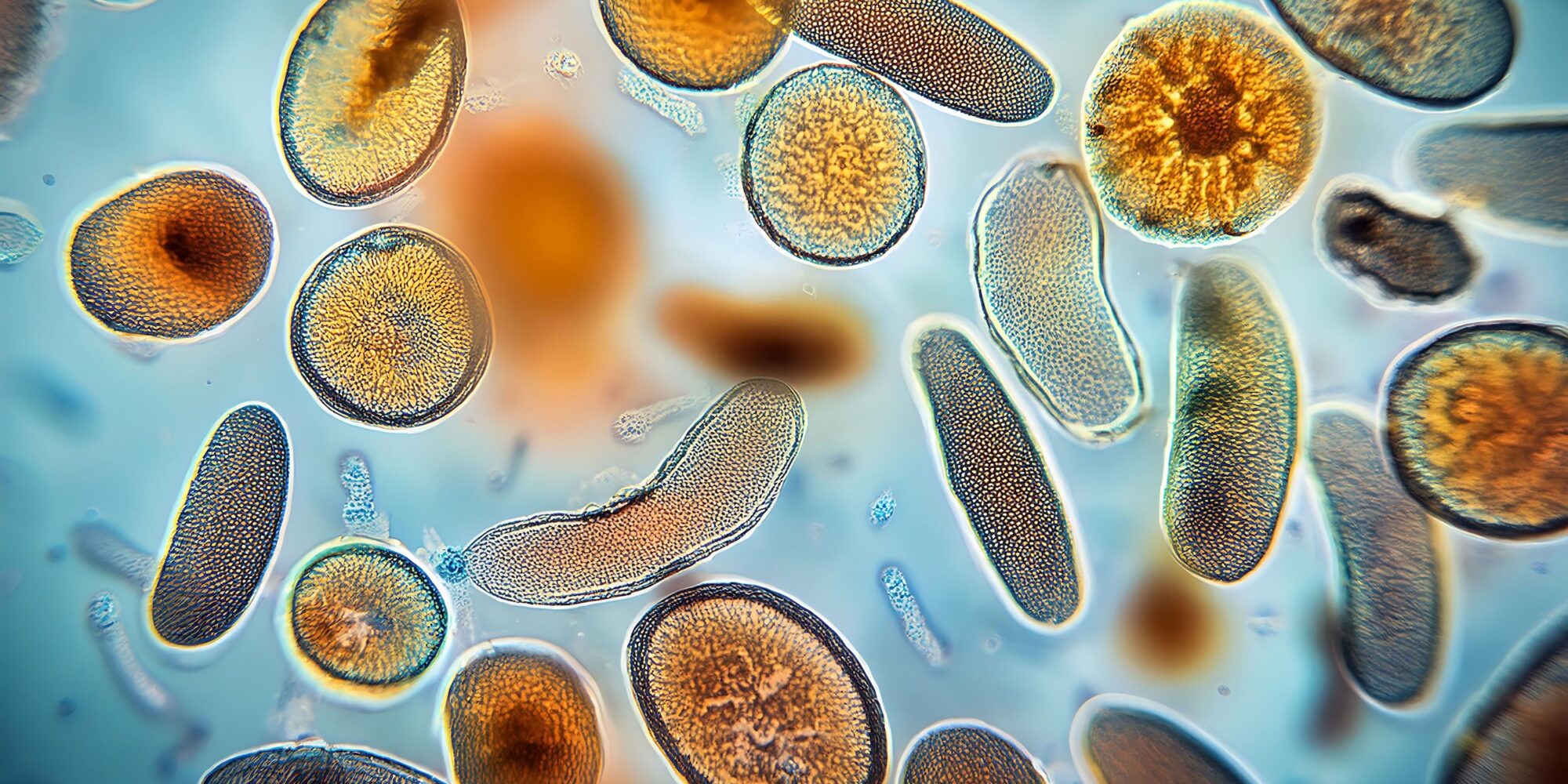 Protozoa seen under a microscope. high resolution image.